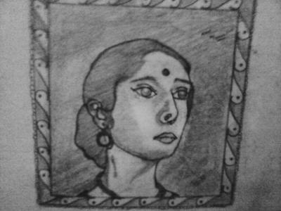 Indian Woman Drawing by Prajnaranjan Das - Pixels