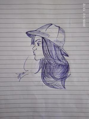 How to draw a girl with cap, Girl drawing easy step by step