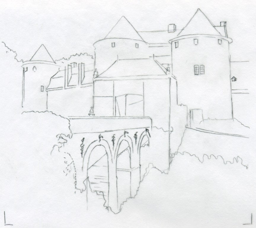 medieval castle drawing