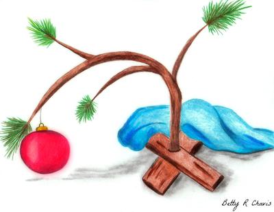 Pencil Sketch Christmas Tree