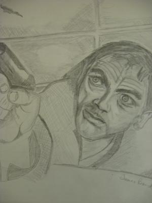 Jonathan Wood pencil drawing - Daniel Craig
