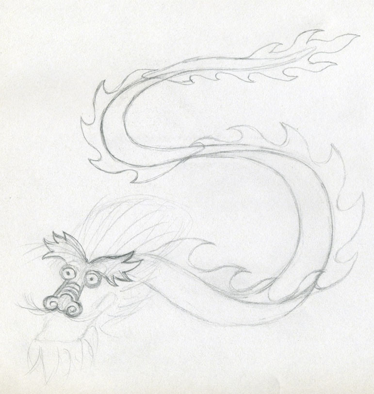 dragon drawing in pencil