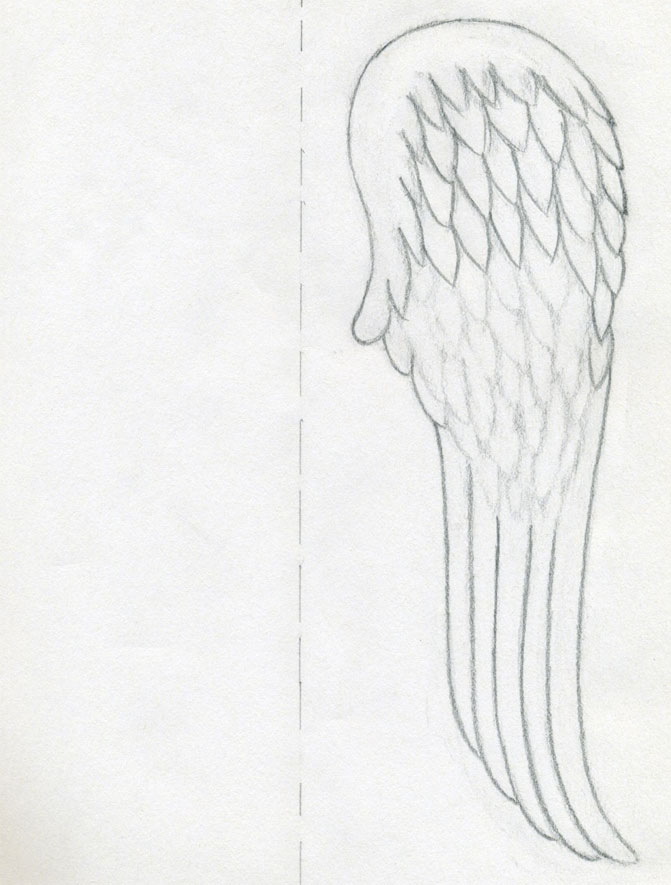 easy draw angel wings