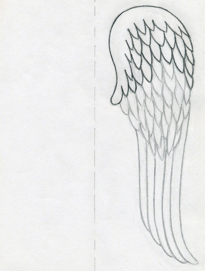 angel wings drawing anime