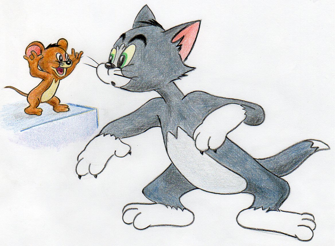 Perfect Pencil Color Art Of Tom And Jerry - Desi Painters