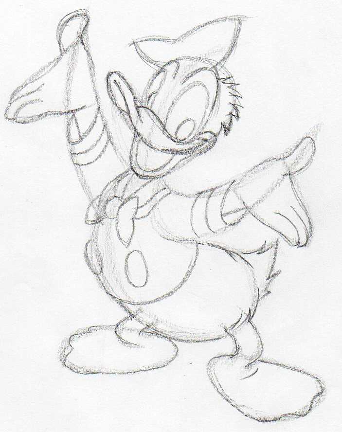 donald duck drawings step by step