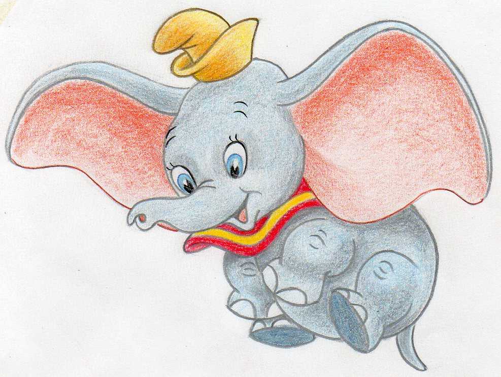 dumbo the flying elephant drawing