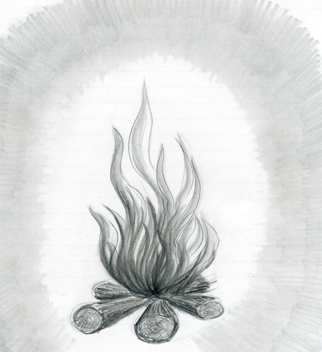 fire sketch drawing