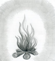 Drawing flames with pencil