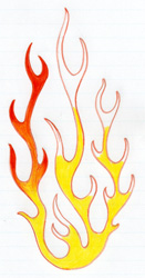 How to draw decoration flames step by step