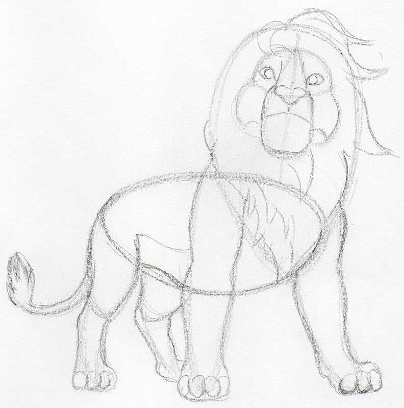 How To Draw Simba In Few Easy Steps
