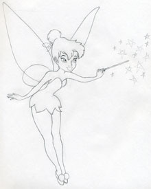 How to Draw Tinkerbell Step by Step Easy | Disney Fairy || Colored Pencil -  YouTube