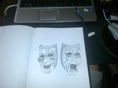 smile now cry later masks drawing
