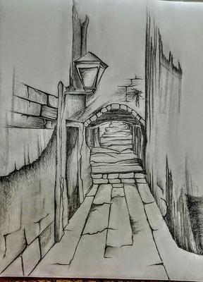 Sketch of building in Dean village Edinburgh by Aileen McGibbon Pencil on  paper  Architecture drawing art Urban sketching Pencil art drawings