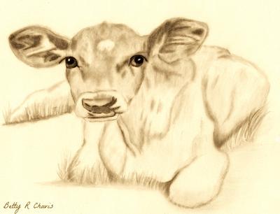 How to draw a cow and calf using 555 number || Creative Art By 4D - YouTube