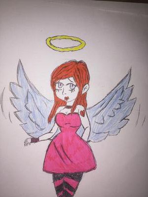 how to draw a sad angel