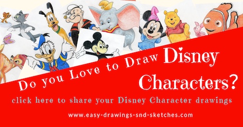 easy drawings of disney characters step by step