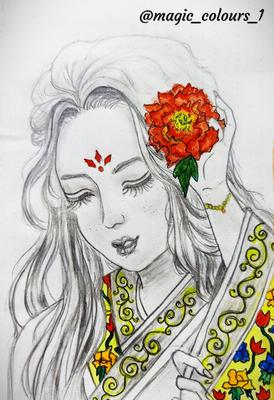 traditional chinese women drawing