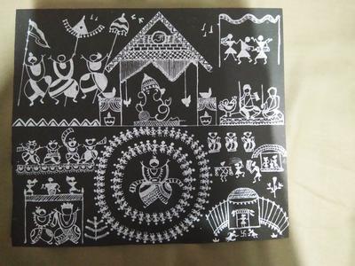 How to draw warli art , warli painting, easy tribal art,drawing with basic  shapes - YouTube